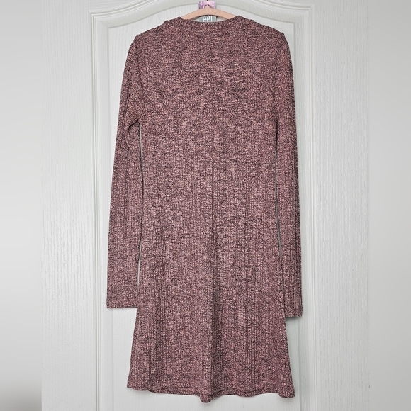 Womens Topshop Ribbed Long Sleeve Tunic Sweater Dress Mini US2 Mauve - Picture 3 of 7